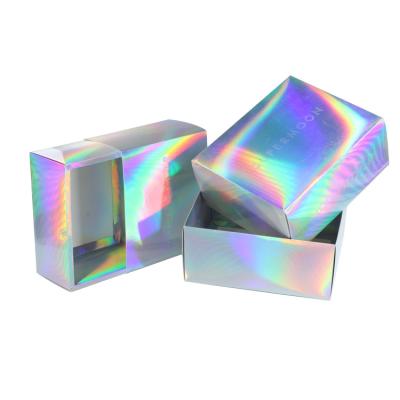 China Factory direct holographic laser biodegradable box colorful paper box for sale