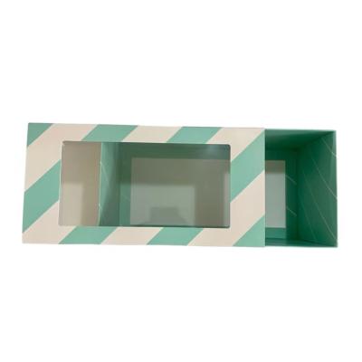 China Biodegradable Custom Printing Transparent Slip Box Window Drawer Box Packaging for sale