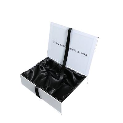 China Biodegradable Custom Printed Cardboard Folding Paper Boxes Design Your Logo Packaging Black Magnetic Gift Box for sale