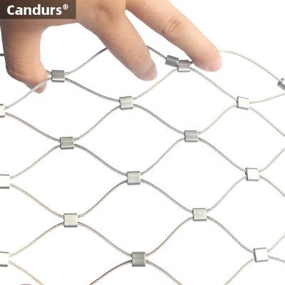 China Ferruled AISI 316 X-tend Cable Ferrule Mesh Wire Rope Net Stainless Steel Webnet With Sleeve for sale