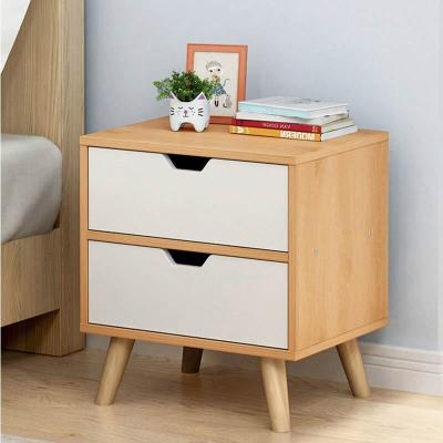 China Eco-Friendly Indian Designer Designs 2 Drawer Cheap Wooden Bedside Table for sale