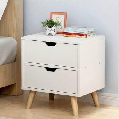 China Eco-friendly Nordic style bedroom furniture / nightstand / wooden bedside cabinet for sale