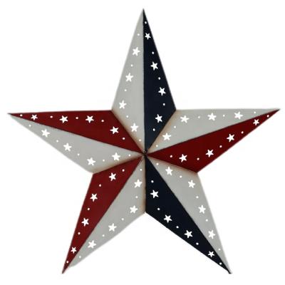 China American Decorative Farmhouse Liberty Wrought Iron Garden Stake Metal Star Garden Stake for sale