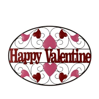 China Simple Home Decoration Rose Wall Valentine's Day Metal Wall Hangings Romantic Art Decor for sale