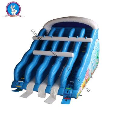 China Sea wave Pool Water Slide inflatable slide with pool PVC slip&slide for adult for sale