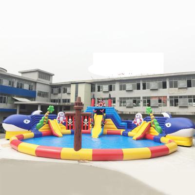 China mobile land inflatable ground water park inflatable outdoor water park inflatable pool water park for sale