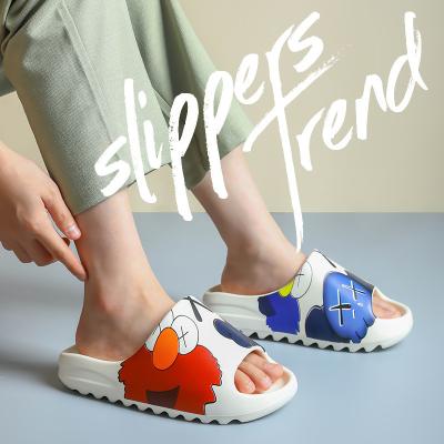 China 2021 fashion trend slide yeezy slippers high quality elmo beach sandals yeezy slippers couple fishbone bathroom indoor sandal yeezy slippers for sale