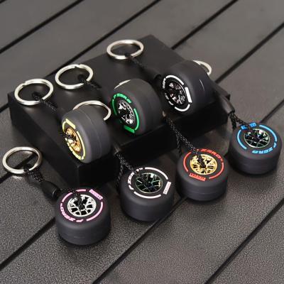 China Wholesale Gift Car Wheel Hub Form Custom Metal Auto Key Chain for sale