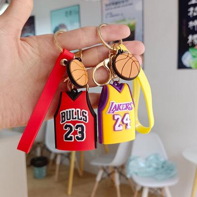 China Creative Gift Silicone Basketball NBA Lakers Kobe Bryant Tank Bag Accessories Car Key Chain Pendant Freebies for sale