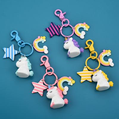 China Unicorn Keychains Loveliness Girl Fashion Item Cute Bag Accessories Rainbow Student Creativity Small Gift Key Chain Keychain for sale