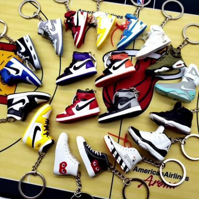 China Jordan Luxury Wholesale Cheap Shoe Mini Sneakers AJ 3D Price Pattern Key Chain Cute Keychains With Box for sale