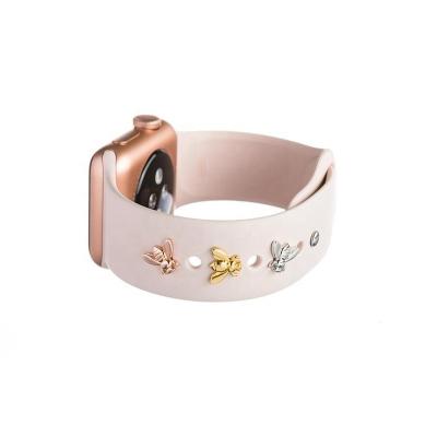 China America Unique Wholesale Custom Sports Accessories Cute Apple Bee Shape Studs For Band Watch for sale