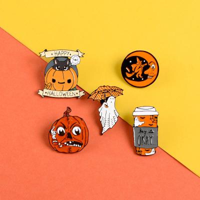 China America's Creative Ready To Ship Metal Lapel Badge Soft Bulk Spooky Enamel Pin Halloween for sale