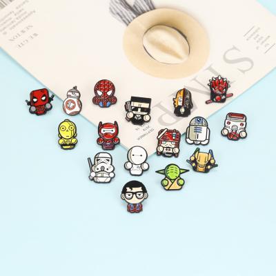 China America's Unique Ready To Ship Metal Soft Bulk Man Cloth Lapel Badge Movie Marvel Funny Enamel Pins for sale