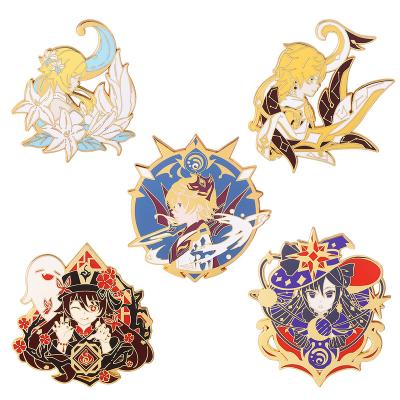 China America Metal Lapel Badges Cloth Bag Hat Decor Unique Custom Soft Anime Enamel Pins Genshin Pmpact for sale