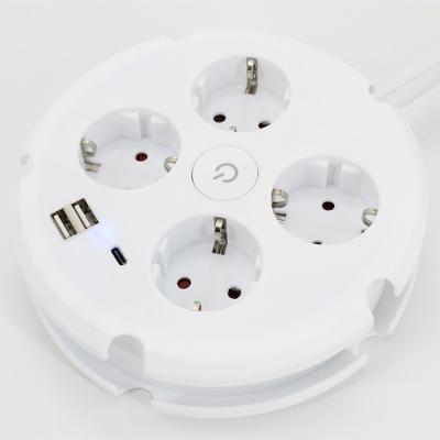 China Residential / Multi-Purpose Power Strip Universal Tabletop Socket With 4 Outlet USB Extension Socket Outlet for sale