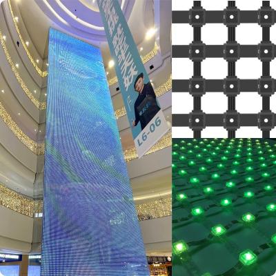 China IP68 Media Façade Grid Curtain Display Gebouw Nachtverlichting Show Project Te koop