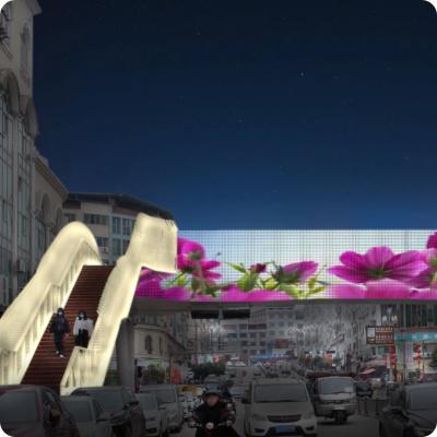 China T20-1L Transparent Led Mesh Display Outdoor SMD3535 für Gebäudeoberflächen zu verkaufen