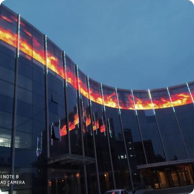 China Flexibler Glasschrank mit LED-Pixelbildschirm für Innen-Außenwerbung zu verkaufen