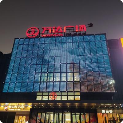 China Display de malla de LED exterior para fachada de edificios gris cortina de escenario flexible IP67 en venta