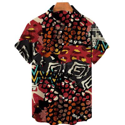 China Anti-pilling Wholesale sales of men's short sleeved shirts with colorful patterns, 3D printing, customized vacation style for sale