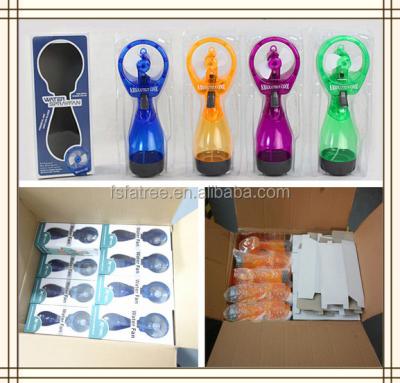 China BATTERY POWER FAN AIR WATER MIST BOTTLE PLASTIC CUTE PORTABLE HANDHELD COOLING SPRAY for sale