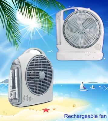 China Plastic portable high quality china small rechargeable box fans with emergency light for sale