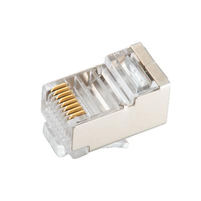 China Automotive Factory Direct Gold Plated Cat5E/Cat6/Cat7/Cat8 Rj45 Connector Shield Rj45 Connector Module Plug for sale