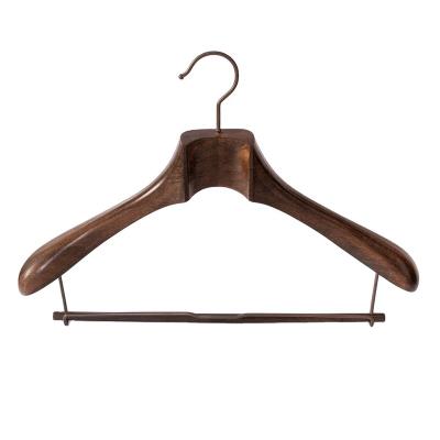 China Vintage Wooden Coat Rack Coat Hanger Flat Wooden Brass Vintage Hangers for sale