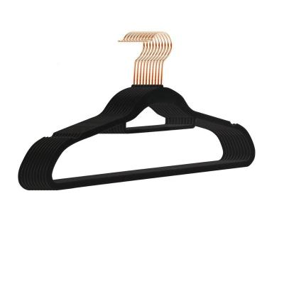 China DISPLAY Black Suit Custom Logo Mounted Gold Velvet Hangers for sale