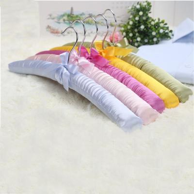 China Baby CLASSIC Multicolor Satin Padded Hanger for Wedding Wardrobe Closet Dress Hanger for sale