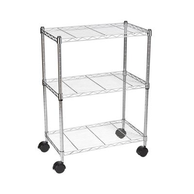 China Household Wire Storage Shelving Viable Normal Size Or Customied Adjustable Unit Metal Organizer 3 Layer Shelf for sale