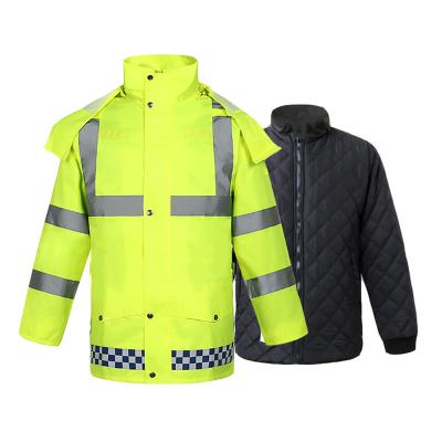 China Washable Custom Made Workwear Storm Safety High Visibility Winter Safety Orange Waterproof Jacket for sale