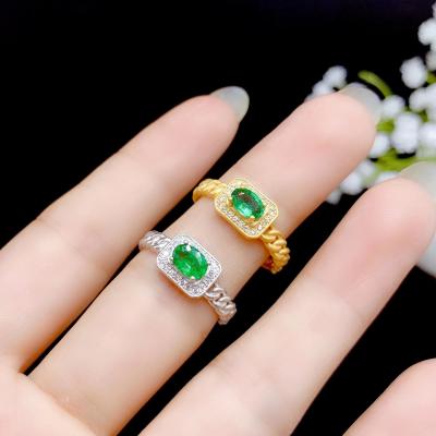 China Wholesale Precious EMERALD RING 925 Sterling Silver Gold Plated Gold Plated Jewelry COLOMBIANS Natural Casual/Sports for sale