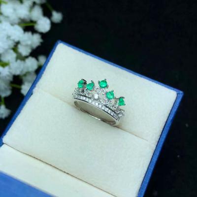 China Wholesale Precious Gem Jewelry Sterling Silver Lady Casual/Sporty Natural Green Ring 925 for sale