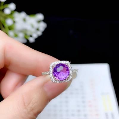 China Sterling Silver Amethyst Casual / Sporty Cut Process 925 Beautiful Women's Ring Kaleidoscope for sale