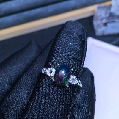 China Natural Black Opal Women's Casual/Sporty RING 925 Sterling Silver Wholesale A Large Number Of Styles, Welcome To Consult for sale