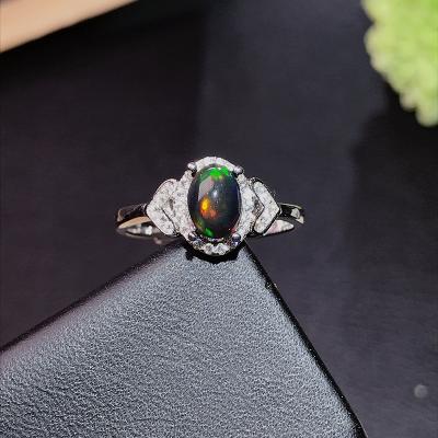 China Natural Black Opal Women's Casual/Sporty RING 925 Sterling Silver Wholesale A Large Number Of Styles, Welcome To Consult for sale