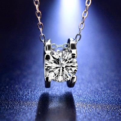 China Other Real Moissanite Necklace 1CT 0.5CT VVVS Lab Diamond For Women Engagement Gift For Anniversary Necklace Certified Genuine 925 Silver for sale