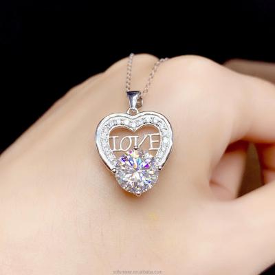 China Others 1 2 3Carat Moissanite Necklace Women's Jewelry 925 Sterling Silver Special Wholesale for sale