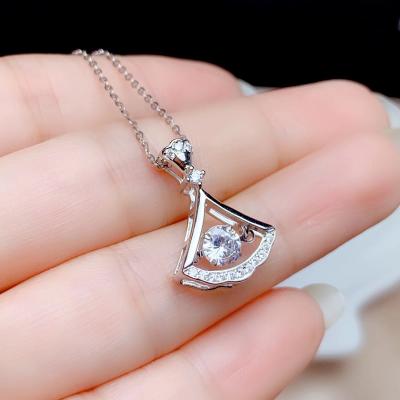 China Others 0.5Carat Moissanite Necklace Women's Jewelry 925 Sterling Silver Special Wholesale for sale