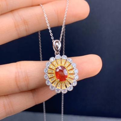 China Office / Career Filled Ruby Necklace 925 Sterling Silver Color Clavicle Hot Selling Lovely Chain for sale