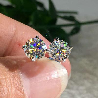 China 100% Real 1ct Moissanite GRA Certification S925 Ethnic Silver Stud Earrings For Women Wedding Party Fine Jewelry Dropship for sale