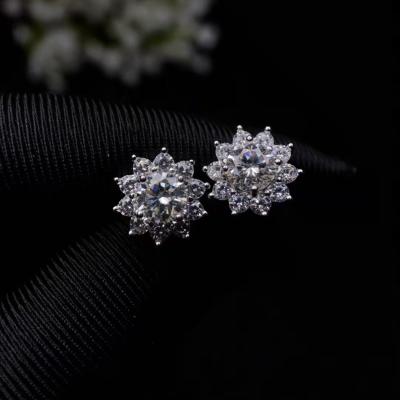 China Real Ethnic Moissanite Diamond Earrings With Gemstones 0.5 M. 925 High Jewelry Wedding Carat D Color Anna Silver Passion for sale