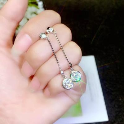 China Real Ethnic Moissanite Diamond Earrings With Gemstones 0.5 M. 925 High Jewelry Wedding Carat D Color Anna Silver Passion for sale