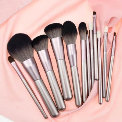 China Soft Hair 12 Pcs Private Label Profesional Set Custom Makeup Brush Set With Mirror Case for sale