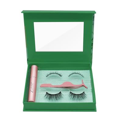 China Natural Wholesale Private Label Long Hair 3D Gorgeous Magnetic Eyelashes Set False for sale