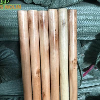 China Home smooth varnishing wooden broom handles, wooden broom stick for sale