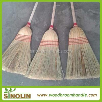 China SINOLIN Natural Home Sorghum Straw Corn Broom With Wooden Handle For Sale for sale