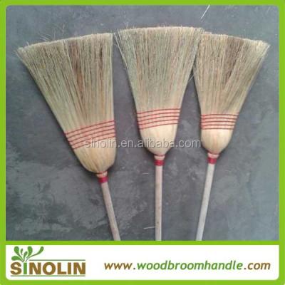 China SINOLIN home natural&durable corn broom with wooden handle for sale